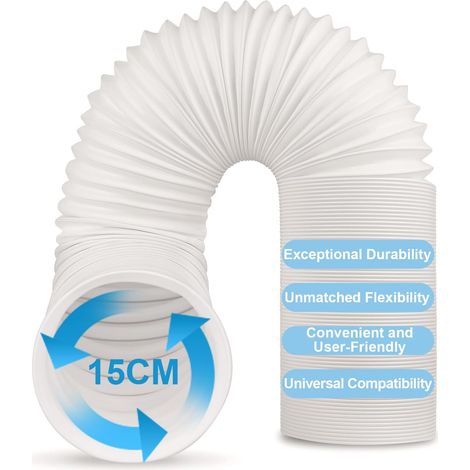 Tuyau Climatiseur Mobile, Tuyau D'évacuation D'air En Pvc Flexible Tube De Ventilation Universel Tuyau Kit Pour Climatiseur Mobile Diamètre 13cm/15cm (Diamètre extérieur 15CMlongueur 3M)