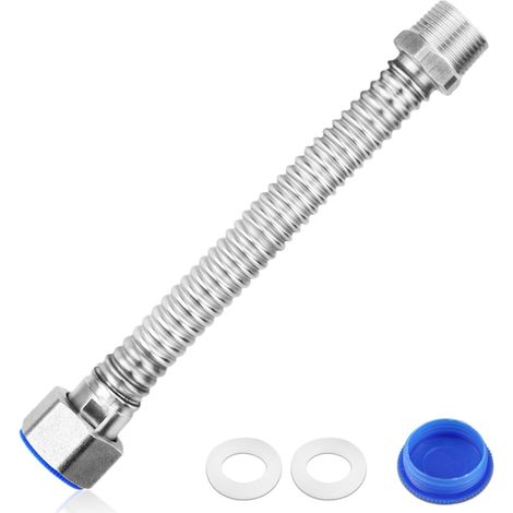 Rallonge de tuyau blindé en acier inoxydable 3/4" 40 cm IG x AG (1/5)