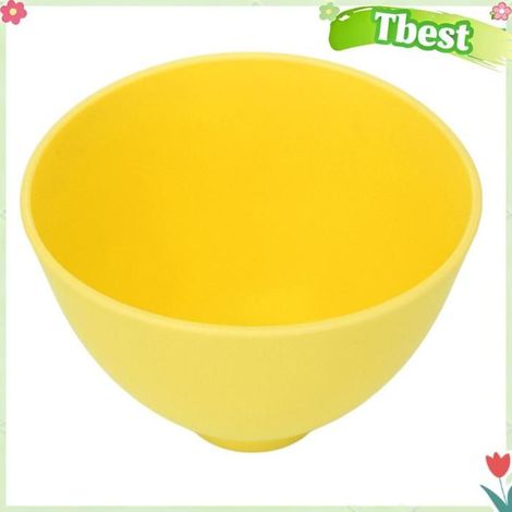 Tbest Bol de mélange en Silicone Bol à mélanger en Silicone, réutilisable, résistant à la chaleur, pour masque beaute dents Jaune (1/5)