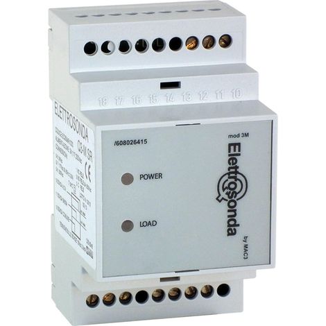 MAC3 EQ3SC01000 Elettrosonda per Liquidi Conduttivi su Barra DIN, Relè Controllo Livello Minimo/Massimo Acqua in Serbatoi, Bacini, Pozzi, Accumuli Pioggia, Sensibilità fissa 5,6 kΩ