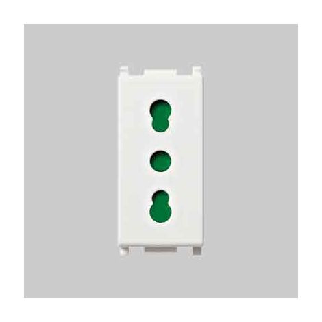 PRESA BIVALENTE 'PLANA' VIMAR 10/16A 250V 2P+T - Col. Bianco - VIMAR