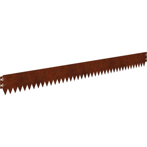Raseneinfassung 10 pcs 103 x 10 cm Stahl Rostig vidaXL