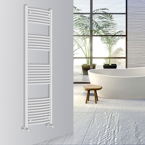 WarmeHaus Curved Bathroom Heated Towel Rail 1800x500mm White