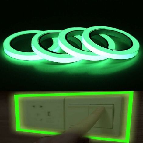 Ruban adhésif phosphorescent Betterlife, qualité supérieure, adhésif de marquage sûr, amovible et étanche (3 m × 3 m) (1/4)