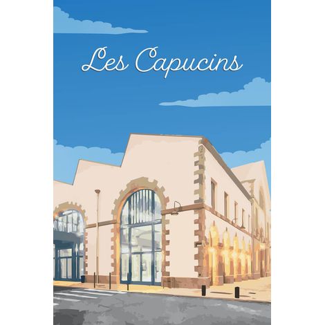 Tableau sur toile illustration les Capucins Brest 30x45 cm - Impression sur Toile Murale Décorative - Image imprimée en HD sur Toile - Toile sur Châssis en Bois FSC - Fabriqué en France (1/5)