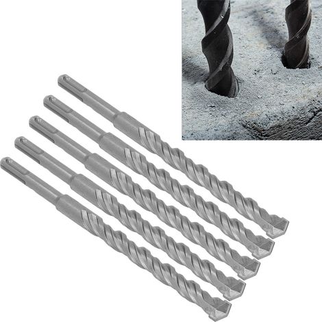 Fünf 210 mm lange Schlagbohrer werden zusammen verkauft Hartmetallspitzen für rotierende Schlagbohrer für Ziegel, Stein und Beton (16 mm). (1/5)