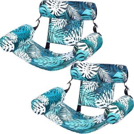 2x riesige aufblasbare Poolliege/Matratze – 4-in-1-Poolhängematte für Erwachsene und Kinder, schwimmender Stuhl mit bequemen Rückenlehnen, ideal für Sommer, Strand und Urlaub, 76 x 40,5 x 61 cm (1/5)