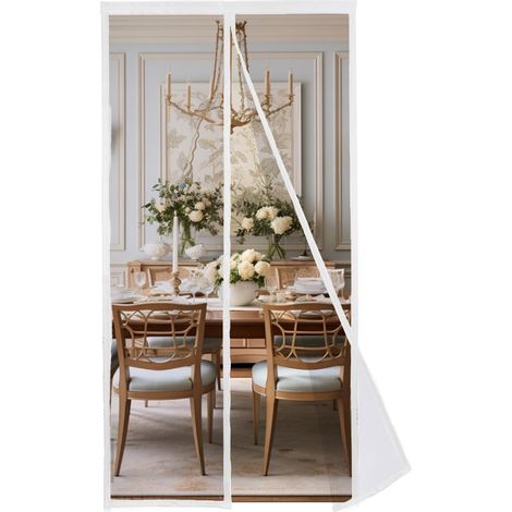 Magnétique Moustiquaire Porte 70x210cm-Blanc en Polyestère (1/5)