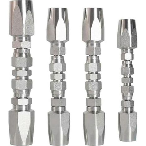 Kit de réparation de 4 raccords de flexibles hydrauliques réutilisables, raccords de flexibles hydrauliques 1/2 po et 3/4 po, flexibles hydrauliques F (1/5)
