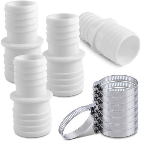 4Pcs Raccord pour Tuyau Piscine, Raccord de Tuyau avec Colliers de Serrage, 32 mm vers 38 mm Adaptateur Raccord Piscine, Adaptateur de Tuyau de Piscine, Adaptateurs de Tuyau (1/5)