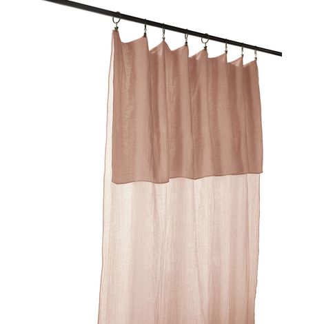 Rideau ajustable + 8 anneaux Gaze de coton 140x300 GAIA Guimauve