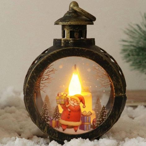 Décoration de Noël LED, Flamme extérieure et intérieure,fenêtre de Maison,Père Noël,Bronze (1/5)
