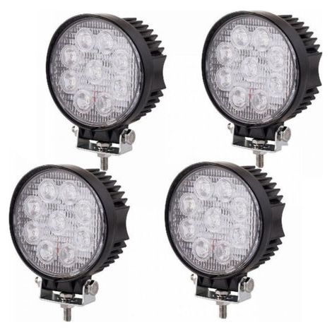 Lot De 4 Phares Led 27 W Pour Voiture, Camion, Jeep, Suv, 12 V, 24 V (1/2)