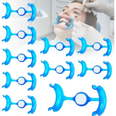 Écarteur de joue dentaire avec miroir anti-buée, forme M, 10 pièces  Écarteur buccal pour blanchiment dentaire, soins dentaires et orthodontie, accessoire de dentiste pour protection des lèvres (1/5)