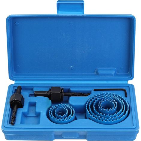 Lot de 11 Scies Cloches en Acier Carbone, Coffret de Scie Trépan, 19 à 64 mm, Scie Cloche Coffret pour Bois, Plaque de Plâtre et Panneaux PVC (1/5)
