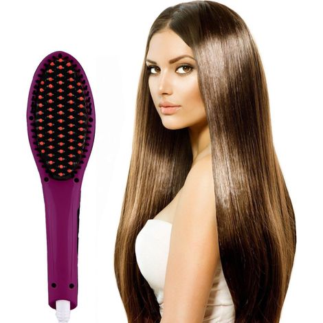 TrAdE Shop Traesio - Piastra Elettrica Ionica Lcd Snoda Liscia Capelli Spazzola Temperatura 908 - (1/5)
