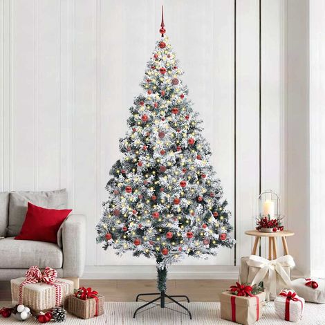 Künstlicher Weihnachtsbaum mit 300 LEDs mit Ständer Weiß 240 cm (1/5)
