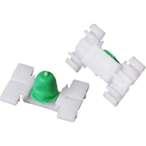 Packung mit 20 Befestigungsclips für Außentürleisten, weiß + grün, 31 x 20 mm, für BMW E36 E46 323 325 328 330 (93-06)