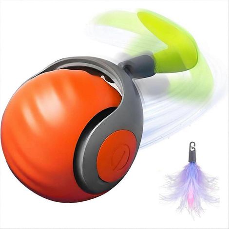 Interaktiver Katzenball für Wohnungskatzen, automatisches Spielzeug mit Wellenmuster für alle Bodenbeläge, Smart Orange (1/5)