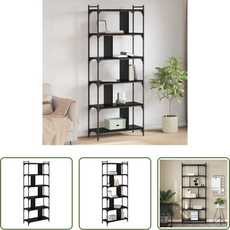 Bibliothèque chêne - Bibliothèque Chêne noir 76 x 32 x 192 cm Bois d'ingénierie (1/5)