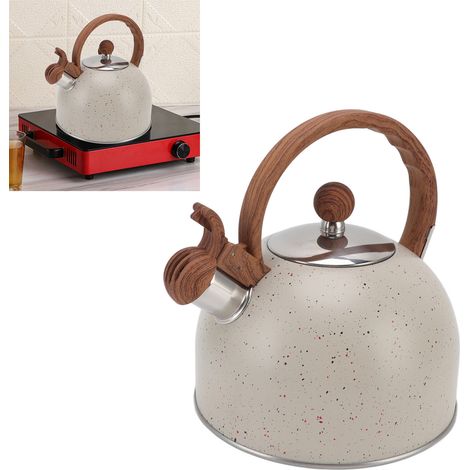 Bouilloire sifflante en acier inoxydable 2,5 L, blanc cassé (1/5)