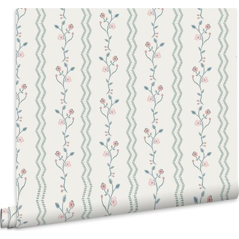 Laura Ashley Blencow Streifen Vliestapete Blau 10mx52cm