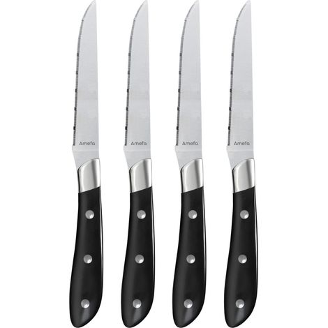 AMEFA ACHILLE COFFRET 4 COUTEAUX STEAK ABS NOIR 2550A1MB02BR4 (1/4)
