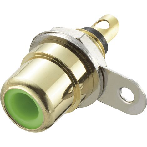 TRU COMPONENTS 719220 Cinch-Steckverbinder Buchse, Einbau vertikal Polzahl: 2  Grün 1 St.
