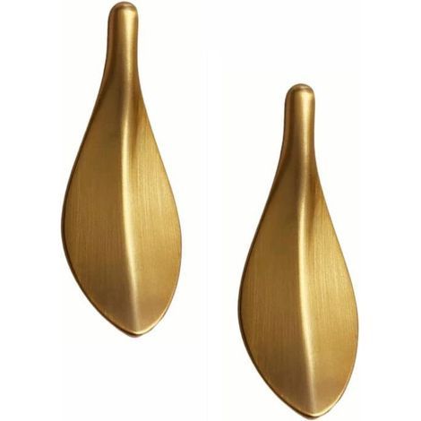 2 poignées de porte plaquées or, adaptées aux tiroirs, portes et armoires, avec un entraxe de 32 mm. (1/5)