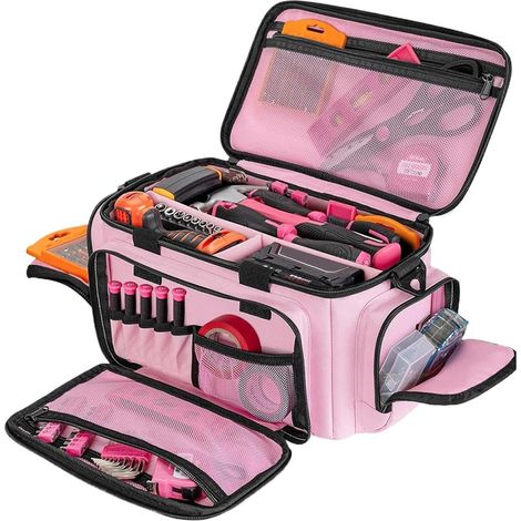 Sac À Outils D'Électricien Pochette De Transport Robuste Avec Fermeture Sac à Outils de Transport Pour Charpentiers Réparateur Mèches De Perceuse À Mesurer Pinces (1/5)