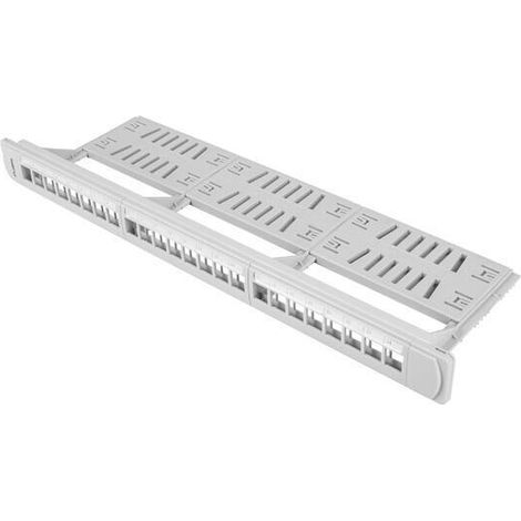 PATCH PANEL LANBERG 24 PUERTOS 1U RACK 19 ORGANIZADOR MODULOS KEYSTONE GRIS (1/2)