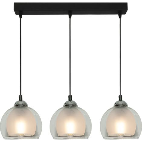 Moderne schwarze Pendelleuchte mit Glasschirm Benarivo 14-482