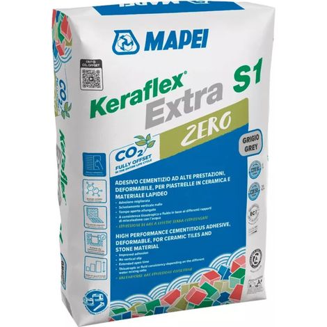 Adesivo piastrelle keraflex extra s1 zero colore grigio sacco 25 kg