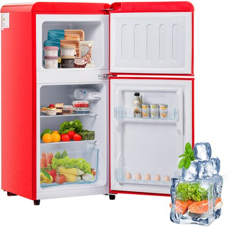 Réfrigérateur combiné rétro - Double porte - 60 L - Congélateur 22 L - Réfrigérateur 38 L - Classe énergétique E (1/5)