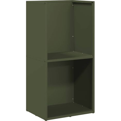 Maison Exclusive - Leñero verde oliva 40x30x80 cm Acero laminado