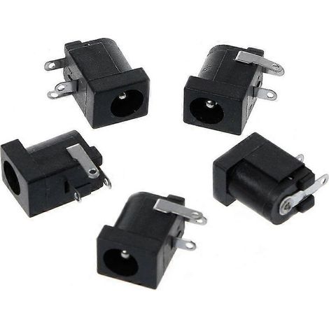 5 Pièces Connecteur DC-005 Noir pour Jack Alimentation 5.5x2.1mm Type Barillet PCB (1/5)