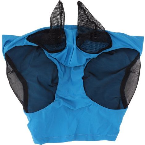 Masque anti-mouches en maille de cheval Masque de cheval élastique respirant avec protection des oreilles quipement équestre bleu (1/5)