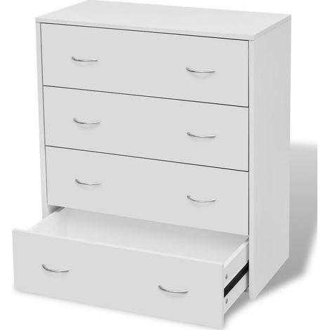 INLIFE Buffet avec 4 tiroirs 60 x 30,5 x 71 cm Blanc (1/5)
