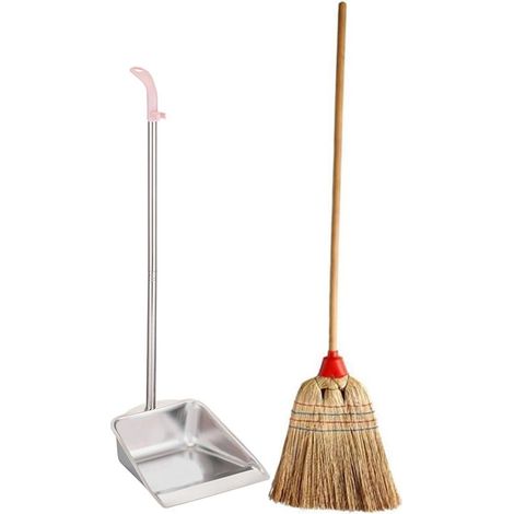 KIT Scopa in saggina da 140 cm con paletta in metallo zincato antiruggine alta 86 cm (1/5)