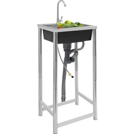 Fregadero independiente de acero inoxidable, fregadero multiusos resistente con soporte para cocina y lavandería (1/5)