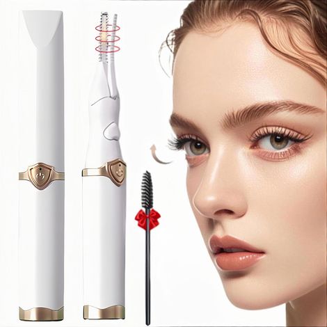 Recourbe-cils chauffants - Design 2 en 1 pince, 3 niveaux et températures, recourbe-cils rechargeables par USB, beauté naturelle longue durée 24 heures, idyllique pour femmes et filles, beige (1/5)