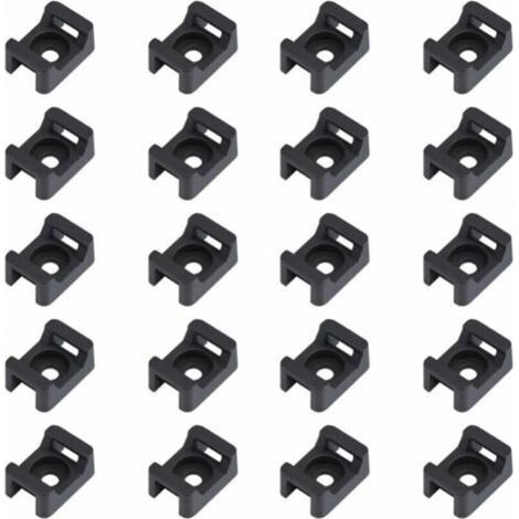 150PCS Black Cable Ties 23mmx16mm Saddle Type Cable Base Support