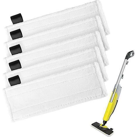 Set mit 5 Kärcher Dampfreiniger-Zubehörteilen mit Klettverschluss SC5 4 3 2 Wischmopp-Pads (1/5)