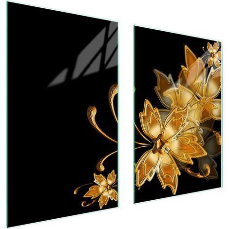 GLASSCHUTZPLATTE FÜR KÜCHE 65x52 GOLD (1/5)