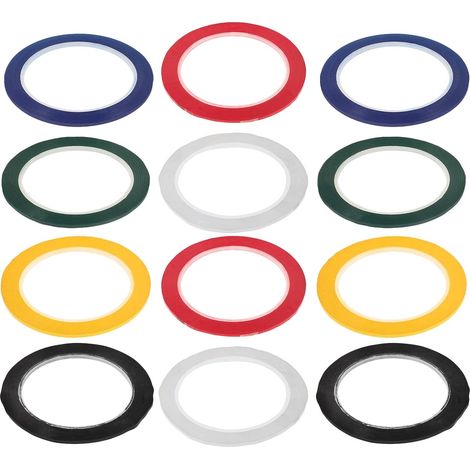 Lot de 12 rubans adhésifs à fines rayures pour tableau blanc, (1/5)