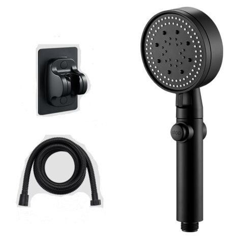 Pair Pommeau de Douche Haute Pression, 5 Modes Pommeau de Douche avec 1.5 Tuyau Douche, Pommeau de Douche Economie Deau, Douchette Douche Salle de Bain,Shower Head Water Saving with Hose, Blanc