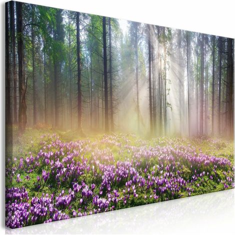Tableau prairie violette large - 120 x 60 cm (1/4)