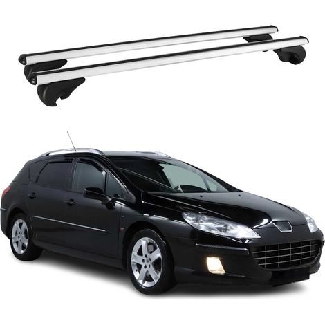 OMAC Aluminium Dachträger Querträger für Peugeot 407 Kombi 2004-2011 – TÜV / DIN 75302:2019 – Abschließbar – Max. 75 kg – 2 Stangen Silber (1/5)