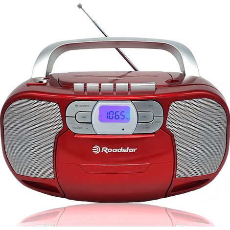 Roadstar RCR-4635UMPRD Radio CD Portátil Cassette, Digital PLL FM, Reproductor CD-MP3, USB, AUX-IN, Toma Auriculares Rojo (1/5)