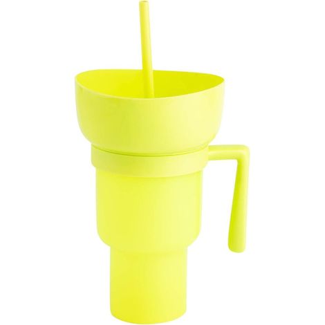 Tasse à pop-corn Tasse à snacks Tasse multifonctionnelle-Jaune